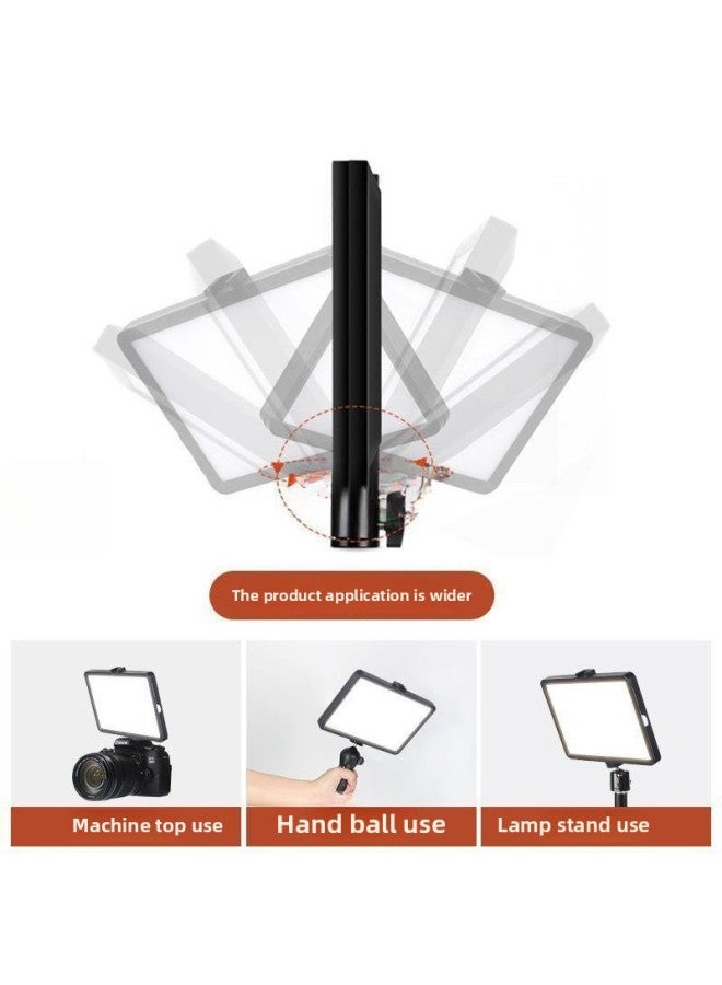 YY01 Fill Light Studio Photography Shooting Light Small Desktop Photo Food Special Light Anchor Beauty-Light Source Color:[three-color Dimmable Soft Light] Square Lamp + 2.1m Floor Stand  - Image 5