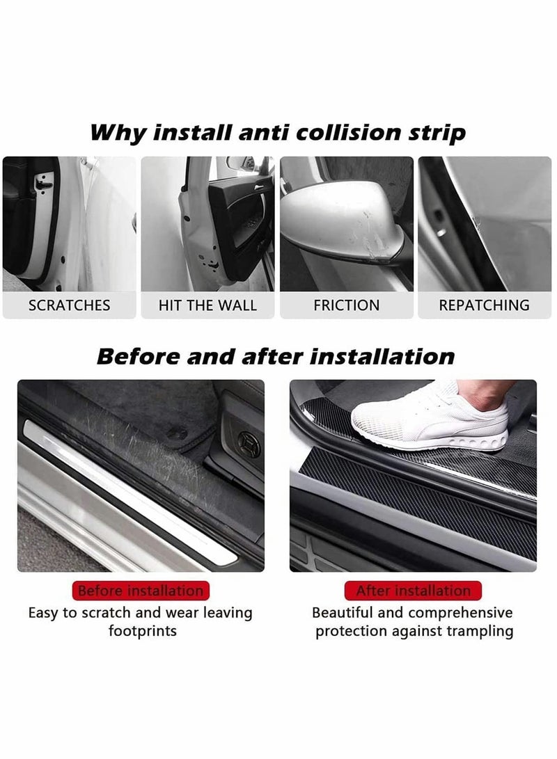 Zikra Car Door Edge Guards, Scratch Cover Protector Paint Threshold Guard, Front Rear Door Entry Sill Guard Scuff Plate Rear Bumper Protector Guard for Most Cars,2in x 9.8ft (5cm x 3m, Black) - Image 2