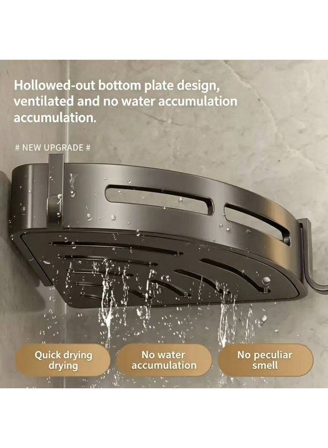 ZL Adhesive Shower Caddy, 2 Pack Rustproof Stainless Steel Bath Organizers With Large Capacity, No Drilling Shelves for Bathroom Storage & Home Decor - Image 2