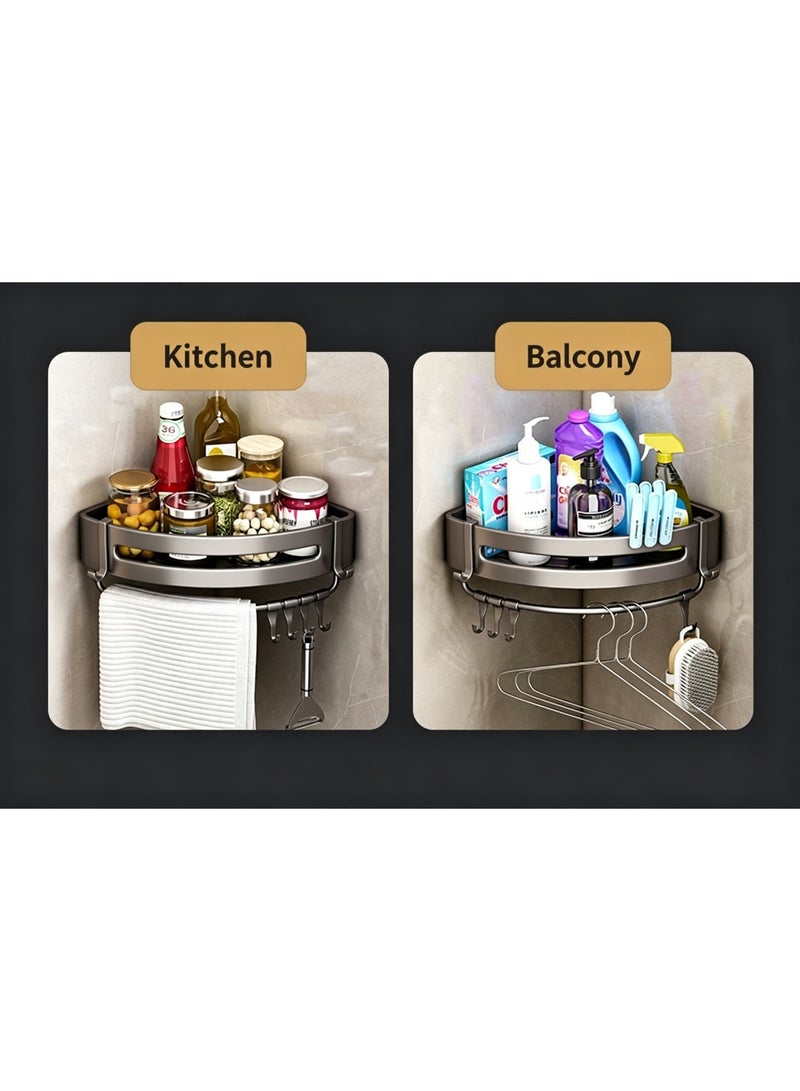 ZL Adhesive Shower Caddy, 2 Pack Rustproof Stainless Steel Bath Organizers With Large Capacity, No Drilling Shelves for Bathroom Storage & Home Decor - Image 5