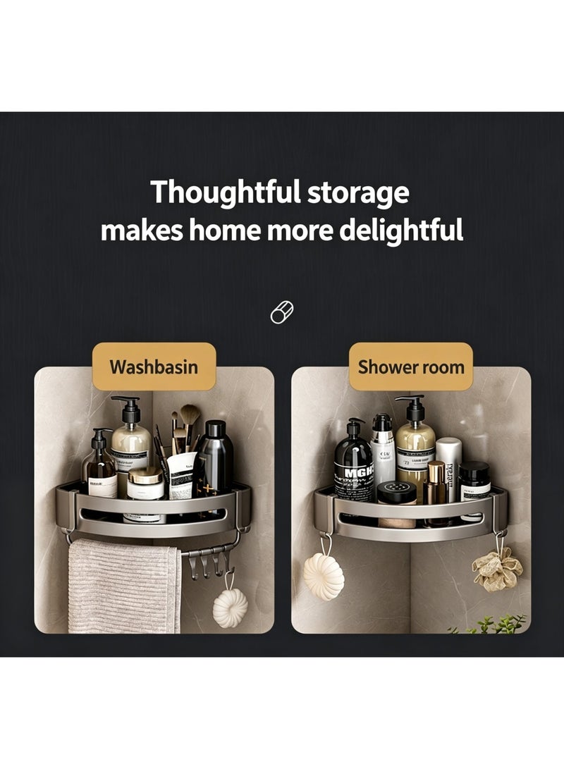 ZL Adhesive Shower Caddy, 2 Pack Rustproof Stainless Steel Bath Organizers With Large Capacity, No Drilling Shelves for Bathroom Storage & Home Decor - Image 4