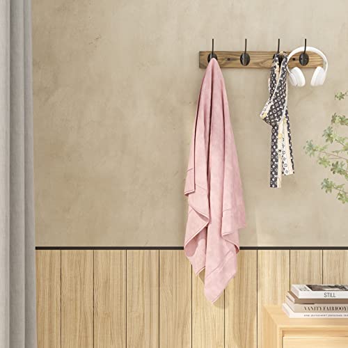 VERTORGAN Coat Hooks Wall Mounted, Wooden Hat Rack with 4 Hooks for Entryway, Bathroom,Bedroom(Brown) - Image 3