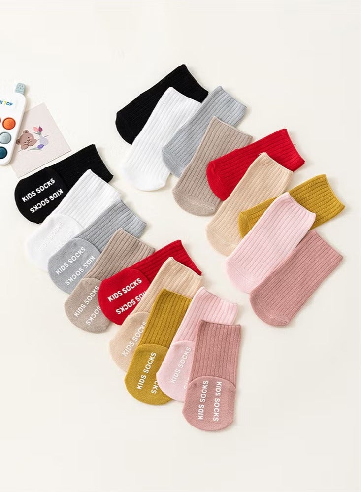 Newborn Anti-slip Glue Loose-top Socks Baby Floor Socks 9 Pairs - Image 1