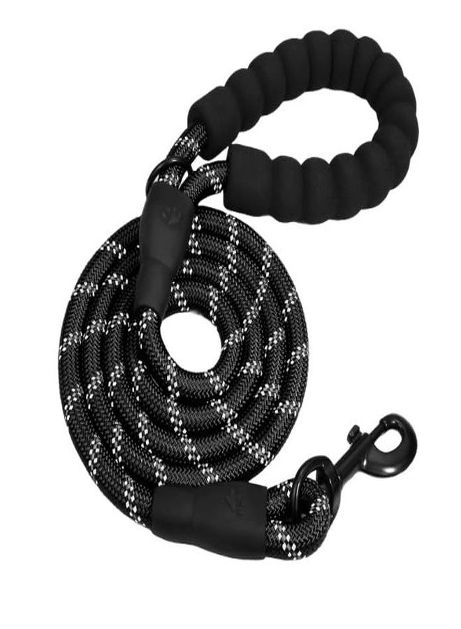 Heavy Duty Dog Leash 5ft with Padded Handle, Reflective Rope, Durable Metal Clasp, Black Climbing Rope for All Dogs - Image 1