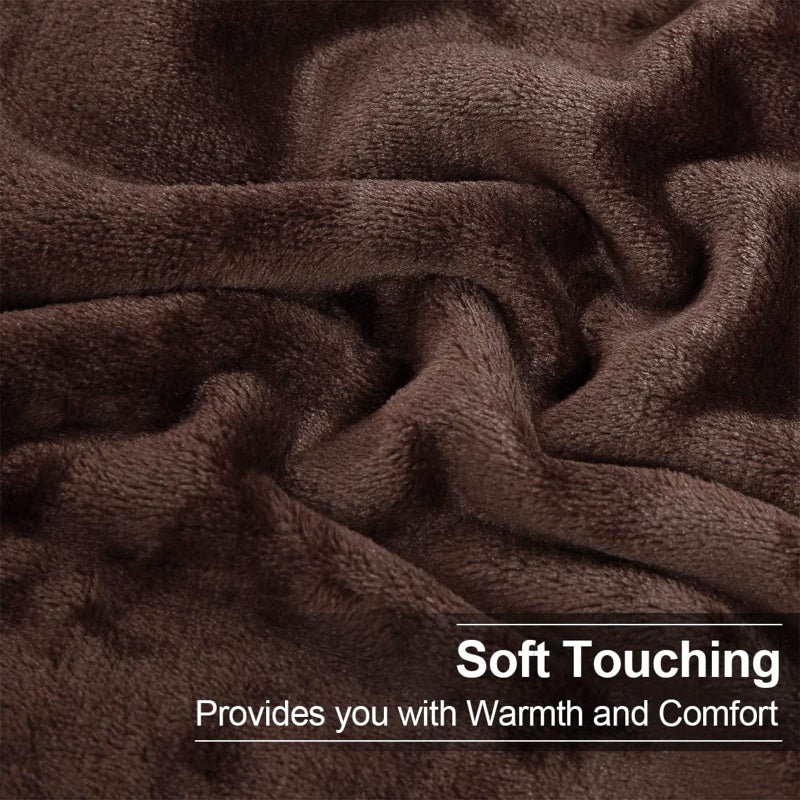 EASELAND Soft Queen Size Blanket Warm Fuzzy Microplush Lightweight Thermal Fleece Blankets for Couch Bed Sofa,90x90 Inches,Chocolate - Image 4