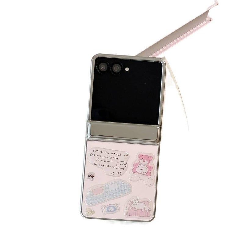Protective Case | Pink Acrylic | Shockproof Cover for Samsung Galaxy Z Flip 7 - Image 1