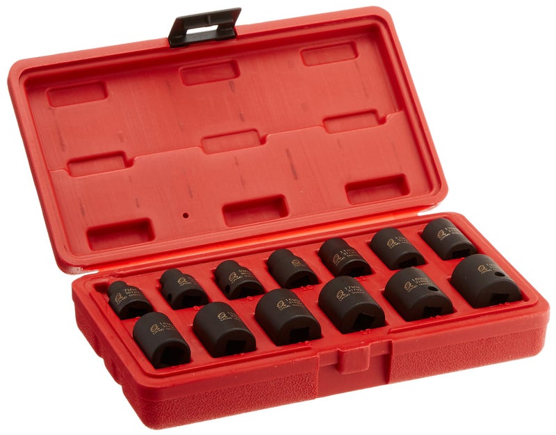 SUNEX TOOLS 3675 3/8-Inch Drive Standard Metric 12 Point Impact Socket Set, 13-Piece