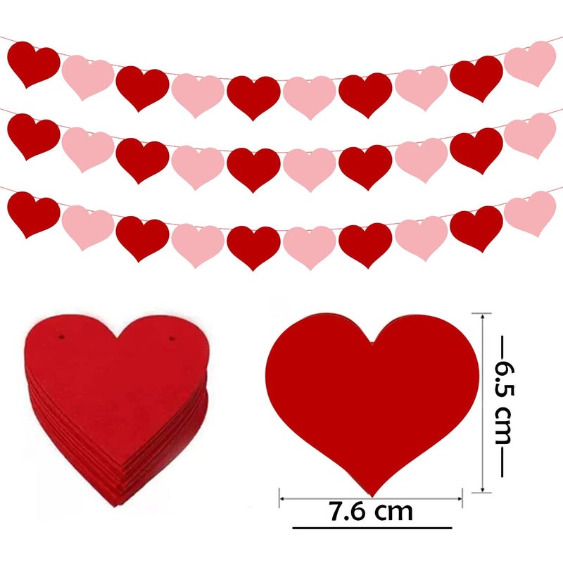 Party Propz Party Propz Be Mine Banner and Heart Garland Decoration 2Pcs Happy Anniversary Decoration Items Love Decoration Items Date Night Marriage Proposal Decor Heart Shape Decorations Items Cardstock - Image 3