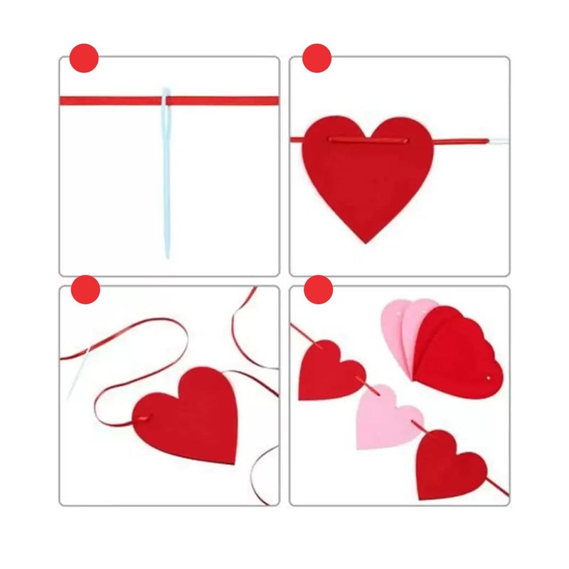 Party Propz Party Propz Be Mine Banner and Heart Garland Decoration 2Pcs Happy Anniversary Decoration Items Love Decoration Items Date Night Marriage Proposal Decor Heart Shape Decorations Items Cardstock - Image 5