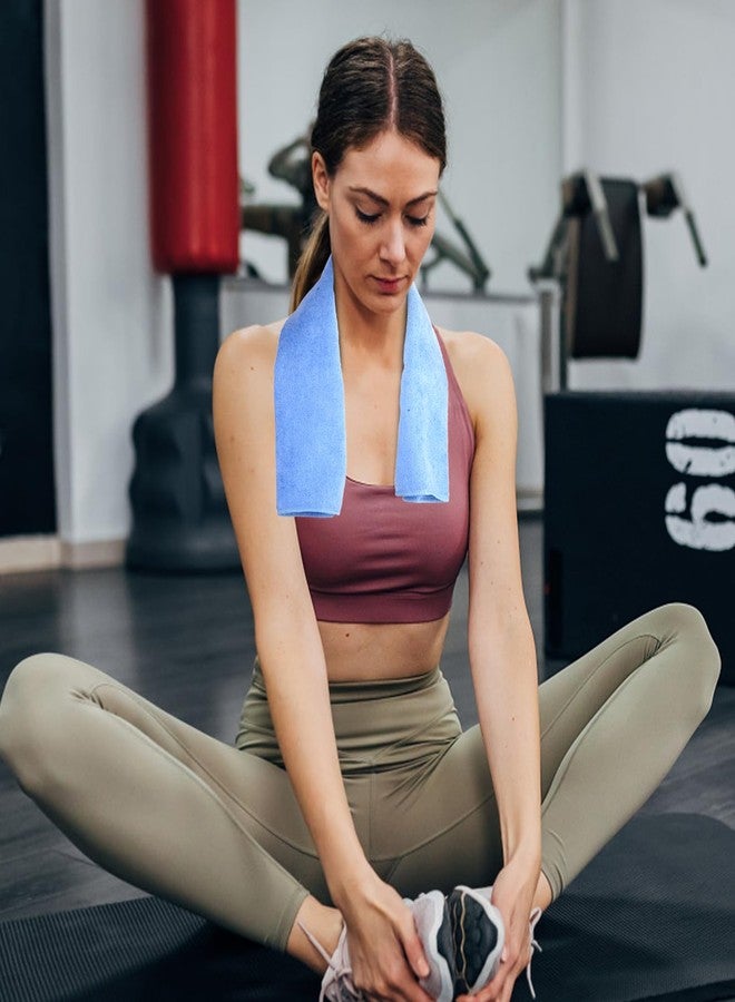 مجموعة مناشف رياضية من الألياف الدقيقة للرجال والنساء، مناشف فائقة النعومة وسريعة الجفاف لتسلق الجبال والرياضة والسباحة واليوغا والتمارين الرياضية وركوب الدراجات واللياقة البدنية (عبوة من 3 قطع، رمادي + أزرق + بنفسجي) (1 رمادي + 1 أزرق + 1 بنفسجي، عبوة من 3 قطع) - Image 3