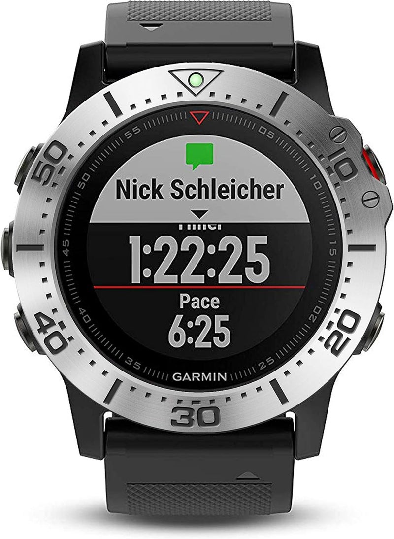 BaiHui Stainless Steel Bezel Ring Compatiable with Garmin Fenix 5X Watch Bezel Ring Adhesive Cover Anti Scratch & Collision Protector for Garmin Watch Accessory (Silver - Not Fit Fenix 5 / 5X Plus) - Image 3