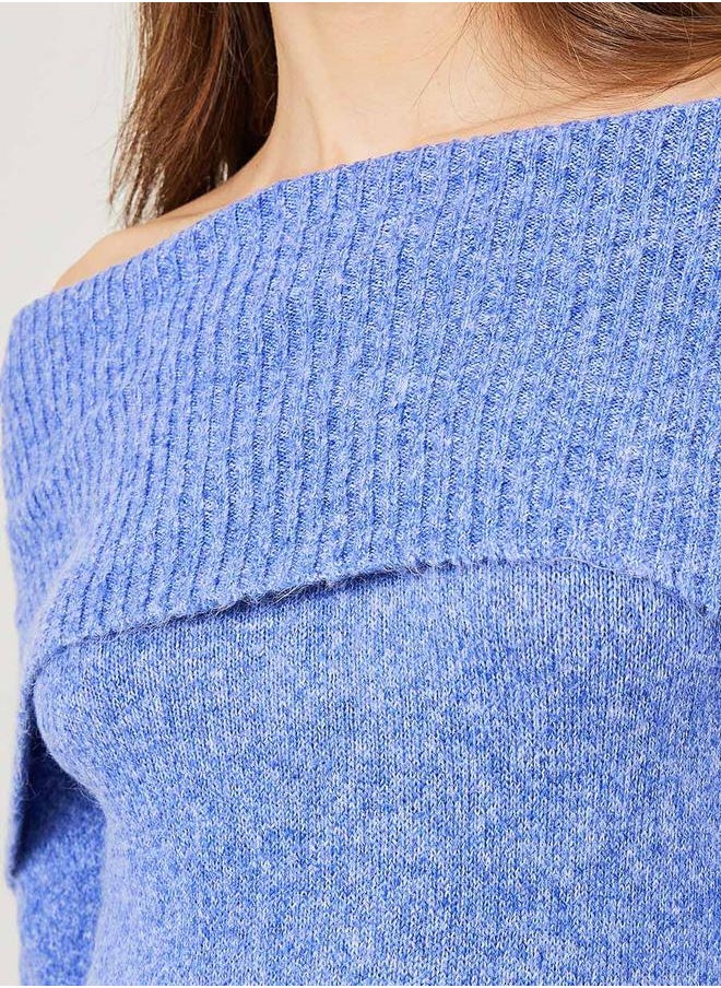Styli Off Shoulder Knit Sweater Midi Dress  - Image 3