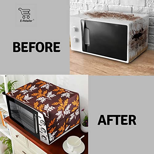 E-Retailer® Polyester 3-Layered Microwave Oven Top Cover With 4 Utility Pockets Suitable for Upto 30 Liter (Color- Brown, Size-36x14 Inches) - Image 5