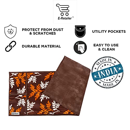 E-Retailer® Polyester 3-Layered Microwave Oven Top Cover With 4 Utility Pockets Suitable for Upto 30 Liter (Color- Brown, Size-36x14 Inches) - Image 4