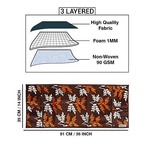 E-Retailer® Polyester 3-Layered Microwave Oven Top Cover With 4 Utility Pockets Suitable for Upto 30 Liter (Color- Brown, Size-36x14 Inches) - Image 3