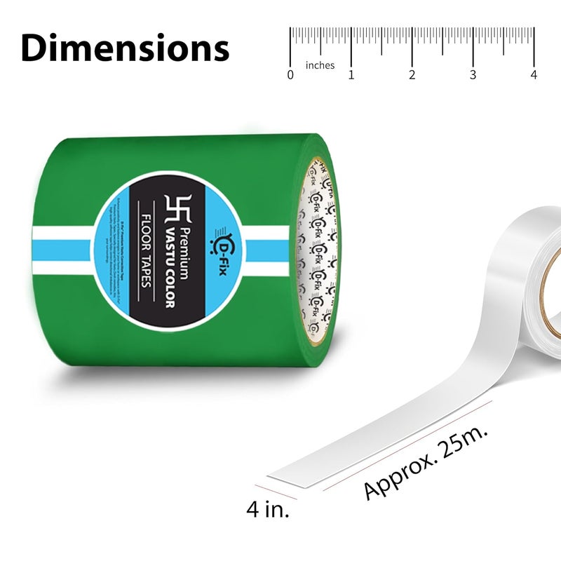 D-Fix ® شريط الأرضيات الملون فاستو، شريط فاستو لعلاج فاستو دوتش/تصحيح فاستو للمرحاض والمدخل (بعرض 4 إنش، طول تقريبي 25 متر) - أخضر - Image 4