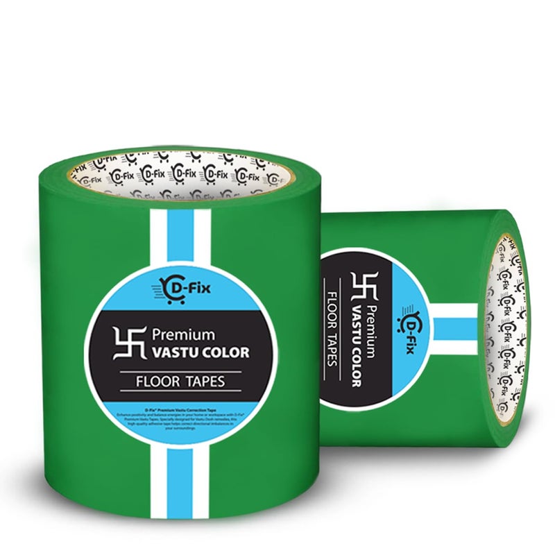 D-Fix ® شريط الأرضيات الملون فاستو، شريط فاستو لعلاج فاستو دوتش/تصحيح فاستو للمرحاض والمدخل (بعرض 4 إنش، طول تقريبي 25 متر) - أخضر - Image 2