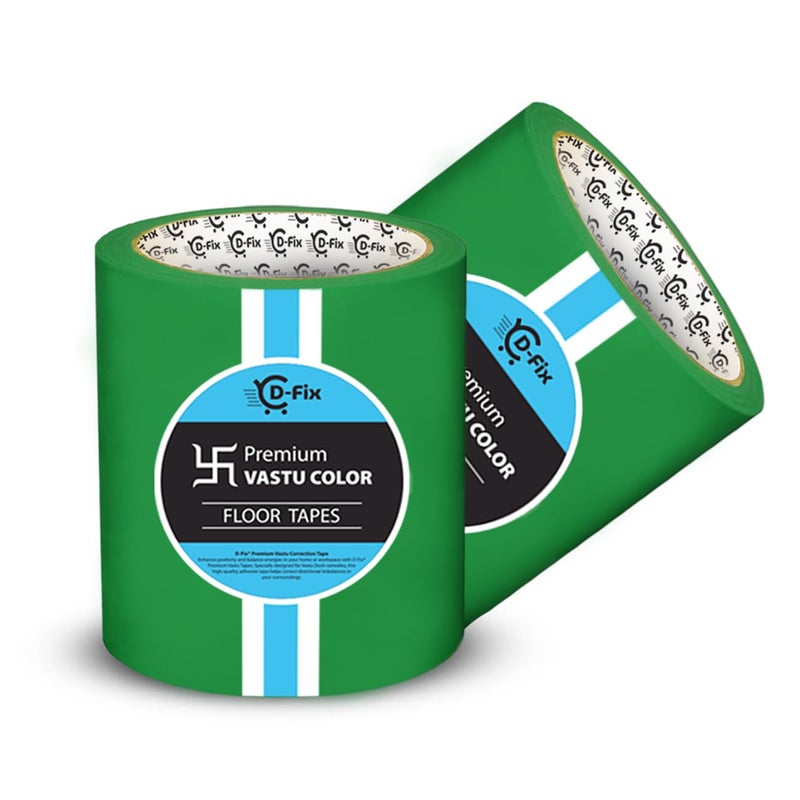 D-Fix ® شريط الأرضيات الملون فاستو، شريط فاستو لعلاج فاستو دوتش/تصحيح فاستو للمرحاض والمدخل (بعرض 4 إنش، طول تقريبي 25 متر) - أخضر - Image 1