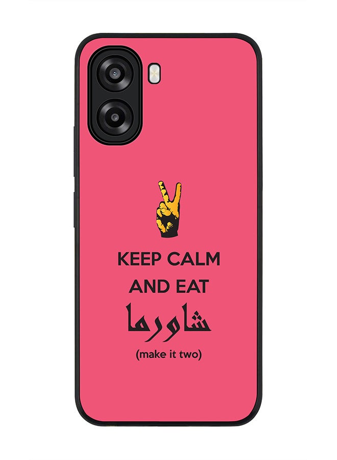 Stylizedd For Oppo A6t 5G / A6t 4G Case,Slim fit Camera Protection, Shockproof Thin Phone cover  - Keep Calm And Eat Shawarma (Pink) - Image 1