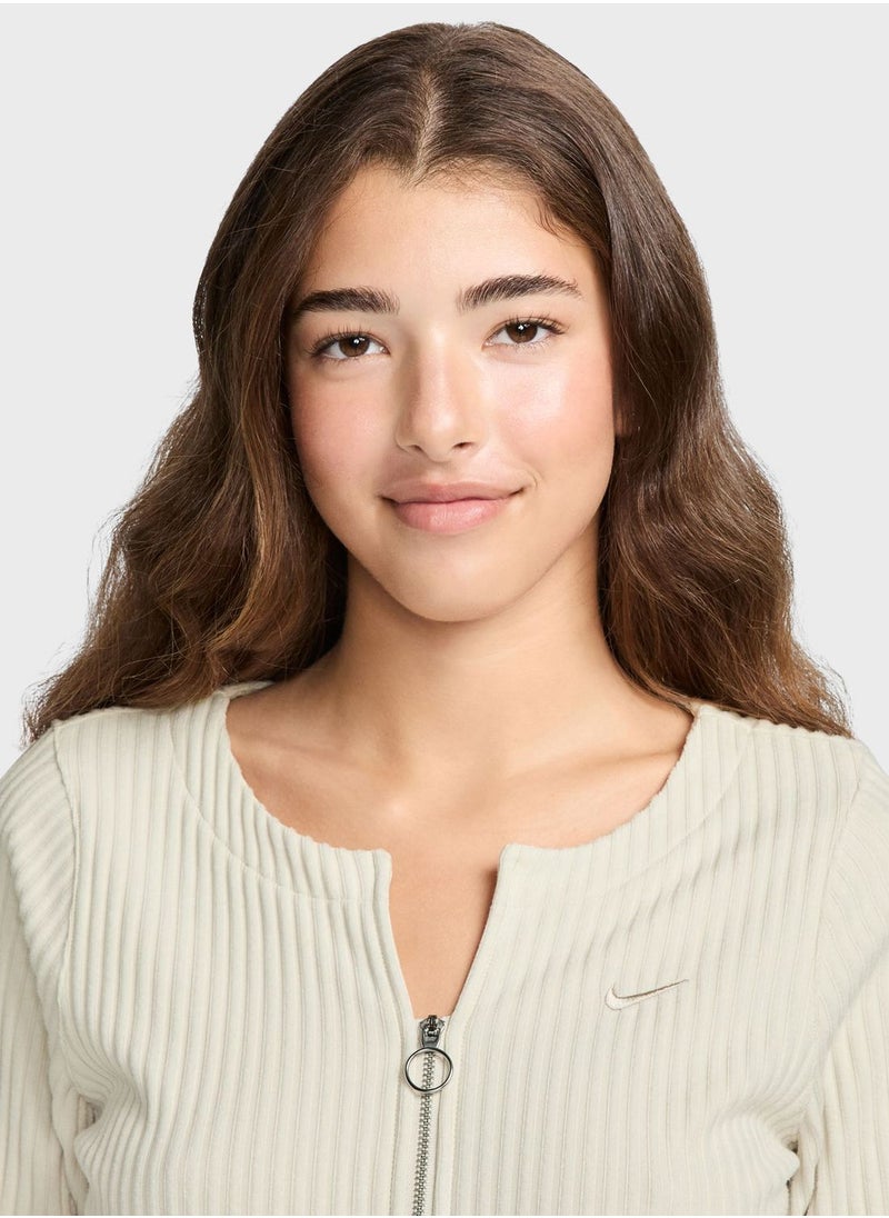 Nike - Nsw Ribbed Cardigan Top - Image 1