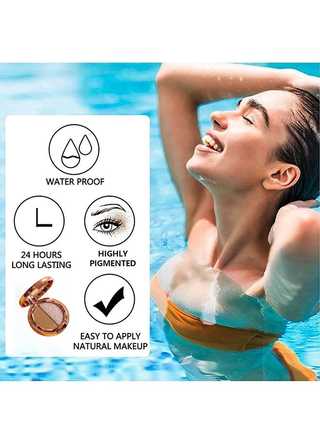 Two-Tone Eyeshadow Palette ,Matte Glitters Eye Shadow Long Lasting Eye Cosmetics,Waterproof Double Colors Gradient Shimmer Eyeshadow - Image 5