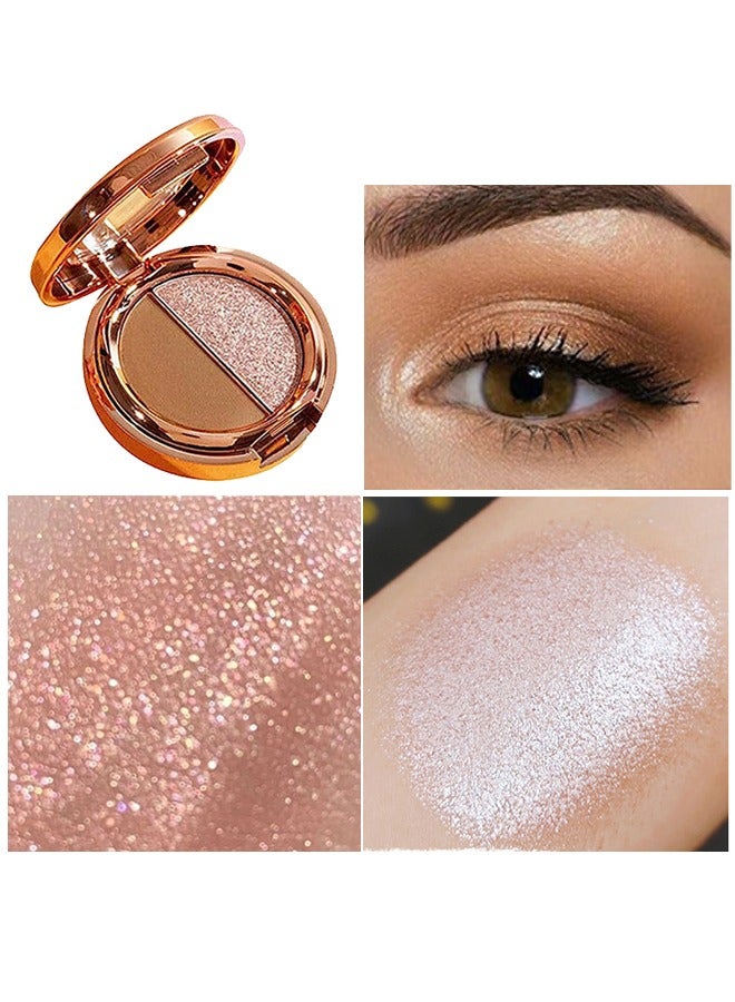 Two-Tone Eyeshadow Palette ,Matte Glitters Eye Shadow Long Lasting Eye Cosmetics,Waterproof Double Colors Gradient Shimmer Eyeshadow - Image 3