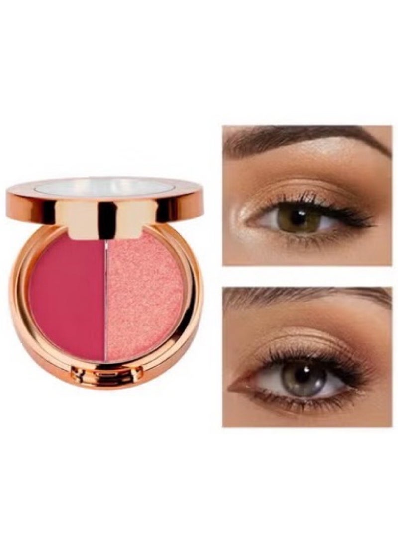 Two-Tone Eyeshadow Palette ,Matte Glitters Eye Shadow Long Lasting Eye Cosmetics,Waterproof Double Colors Gradient Shimmer Eyeshadow - Image 2