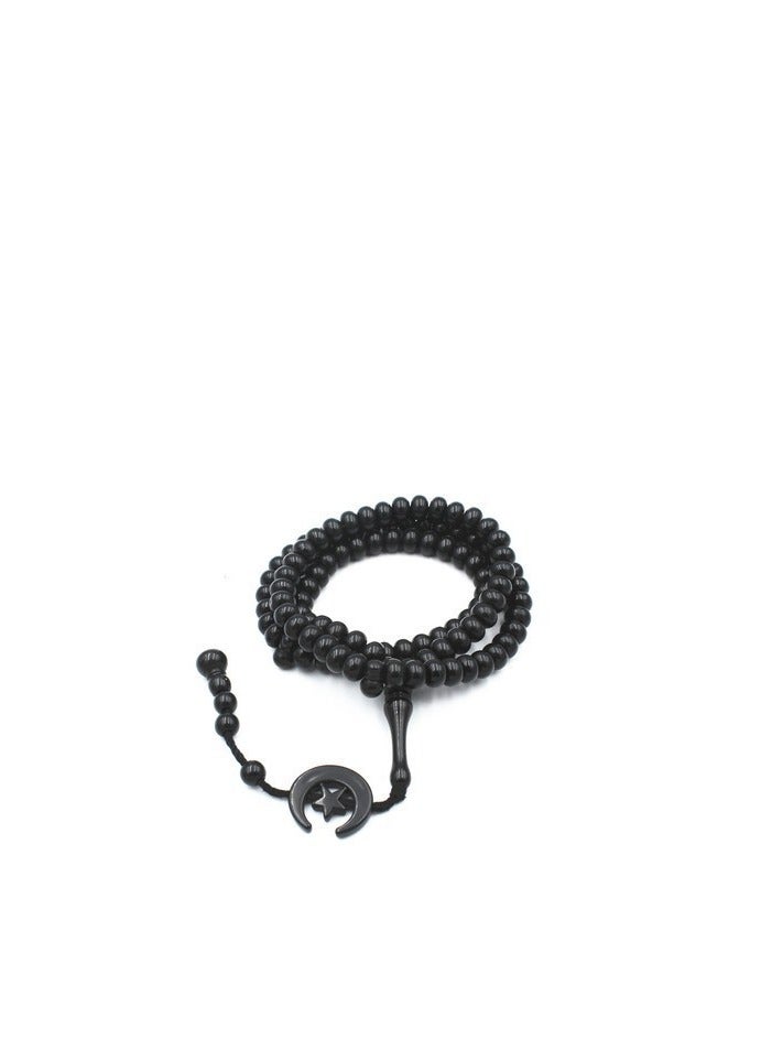 salaam-fashion 99-Bead 8mm Black Crescent & Star Tasbih – Islamic Prayer Beads | Ramadan & Hajj Gift | Includes Premium Gift Box - Image 4