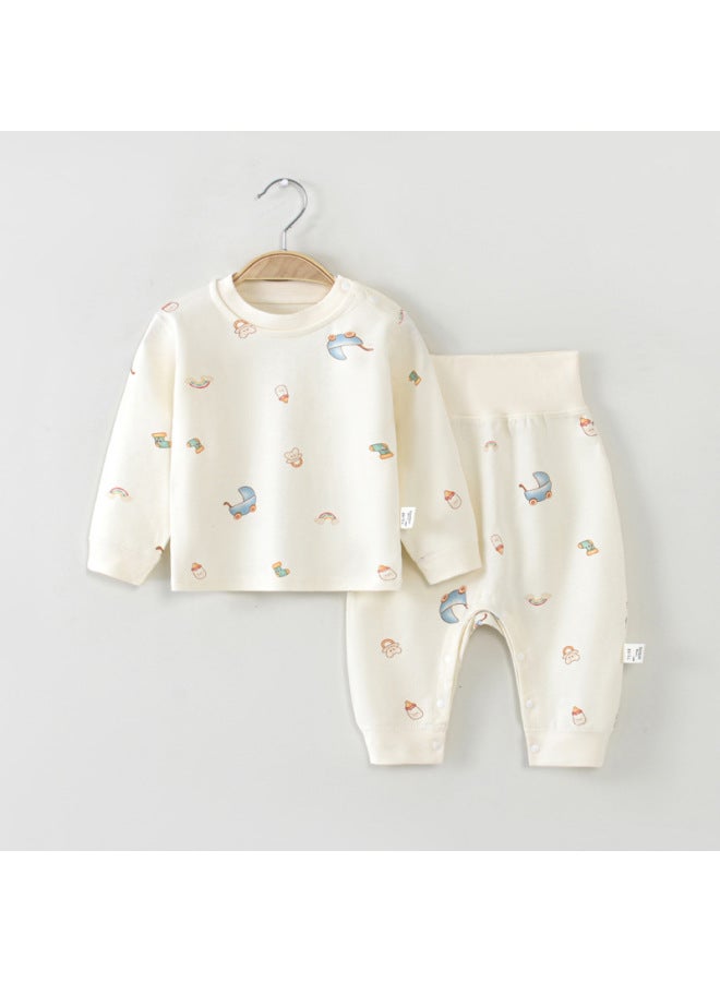 Baby Clothes, Pajamas, Spring And Autum Shoulder Button Split Suits, Men's And Women's Baby Base Layers, Autum Clothes, Autum Pure Cotton