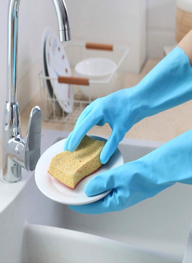HSL Household Cleaning Gloves - Reusable Kitchen Dishwashing Gloves with Latex Free, Cotton lining, Waterproof, Non-Slip (Small, 2 Pairs) - Image 5