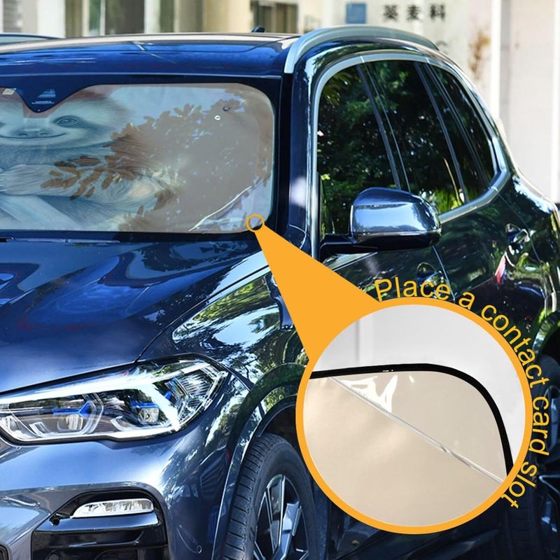 Sloth on Branch (2) Car Windshield Sun Shade Foldable Sun Visor Automotive Sunshades for Car Truck SUV Blocks UV Rays Keep Your Vehicle Cool - Image 3