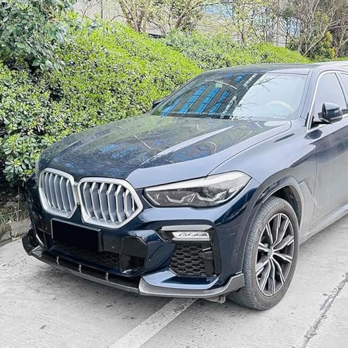 FINMOKAL Carbon Fiber Look Front Bumper Lip Splitter Spoiler Lower Protection Compatible with BMW X6 G06 M Sport 2019 2020-2023 - Image 5