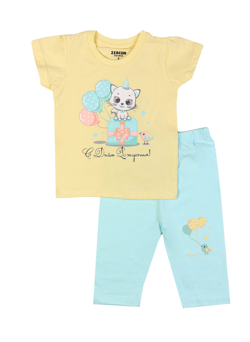 Zercon Summer Pajama Set for Girls - Summer Set for Girls - Image 1