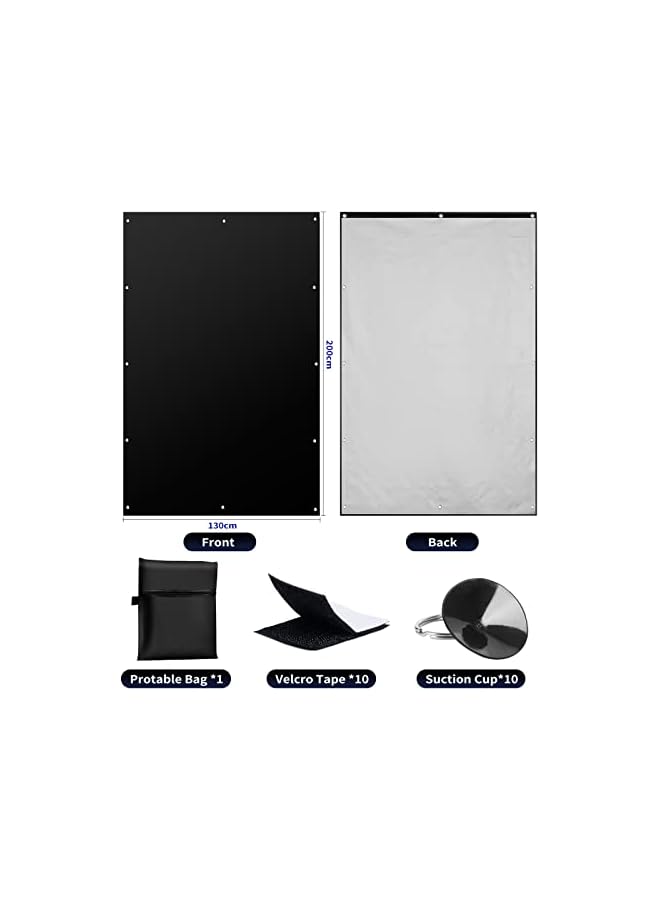 The Bros Portable Blackout Blind - 100% Light Blocking, Adjustable 130x200cm, No-Drill Travel Shades with Suction Cups & Hook & Loop for Nursery, Bedroom - Image 2