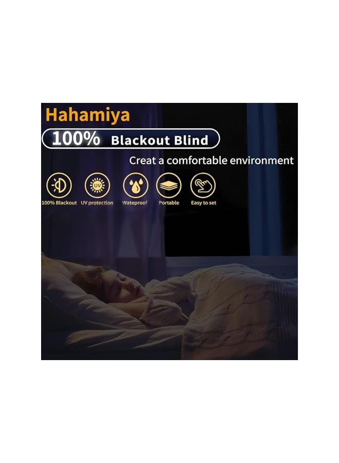 The Bros Portable Blackout Blind - 100% Light Blocking, Adjustable 130x200cm, No-Drill Travel Shades with Suction Cups & Hook & Loop for Nursery, Bedroom - Image 5