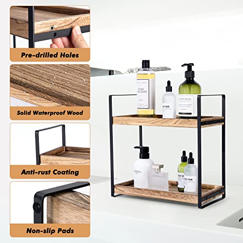 Giftacity Bathroom Counter Organizer and Storage - Kitchen Countertop Organizer for Bathroom Sink and Coffee Bar, 2-Tier Vanity Counter Tray Shelf for Restroom Decor - Image 3