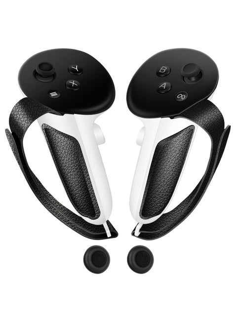 مقابض تحكم لـ Meta Oculus Quest 3، أغطية مقبض سيليكون VR غير قابلة للانزلاق مع أشرطة مفصل قابلة للتعديل، متوافقة مع قاعدة الشحن والبطارية الرسمية، وواقي ملحقات الواقع الافتراضي