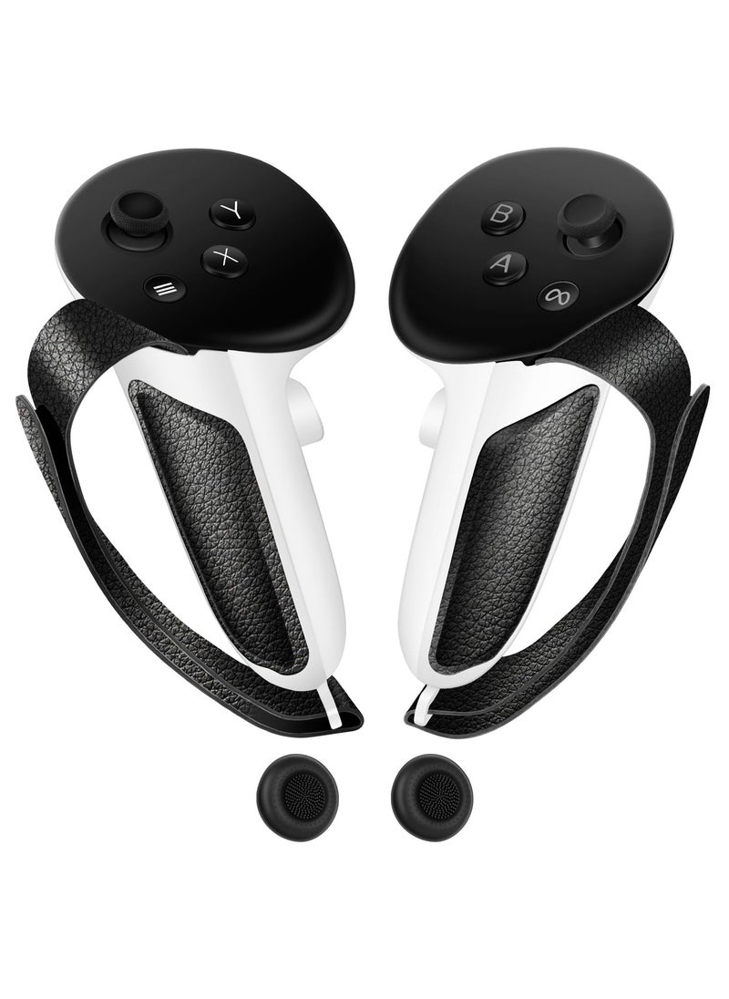SYOSI - Controller Grips for Meta Oculus Quest 3, Non-Slip VR Silicone Handle Covers with Adjustable Knuckle Straps, Compatible with Official Charging Dock & Battery, VR Accessories Protector - Image 1