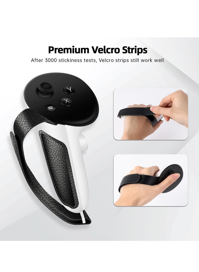 SYOSI - Controller Grips for Meta Oculus Quest 3, Non-Slip VR Silicone Handle Covers with Adjustable Knuckle Straps, Compatible with Official Charging Dock & Battery, VR Accessories Protector - Image 1