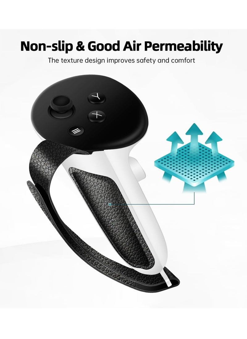 SYOSI - Controller Grips for Meta Oculus Quest 3, Non-Slip VR Silicone Handle Covers with Adjustable Knuckle Straps, Compatible with Official Charging Dock & Battery, VR Accessories Protector - Image 1