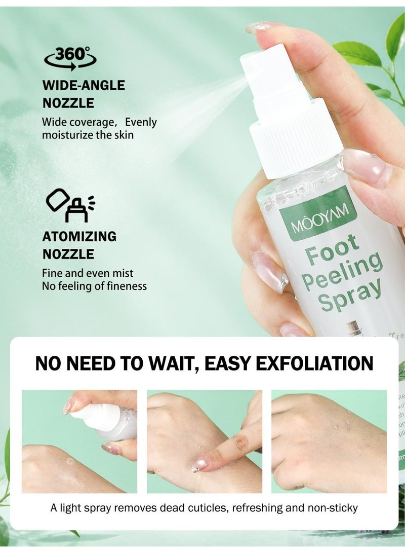 MOOYAM Foot Peeling Spray Exfoliating  , Tea Tree Foot Exfoliator Spray, Vegan Botanicals, Moisturizing & Smooth Feet Skin, Gently Exfoliates Away Rough, Dry Skin, 4.06fl.oz/120ml - Image 4