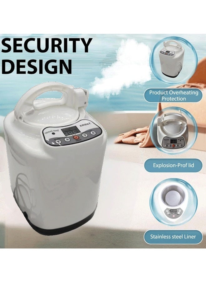 Reelyo 2.6L Sauna Steamer, Fcc Certified 2.6L & 1000W Steam Generator, Sauna Steamer Machine with Remote Control, Portable Sauna Steamer with Sturdy Lid and Explosion-Proof Interior, white - Image 4