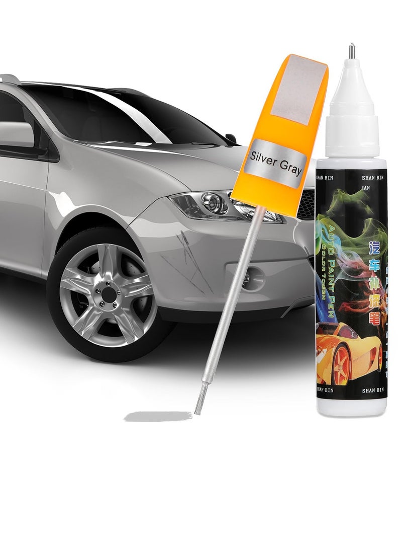 4 Pack Car Scratch Repair Kit - 2 in 1 Touch Up Paint Pen for Deep & Minor Scratches, Easy Car Scratch Remover, Grey Color - Image 1