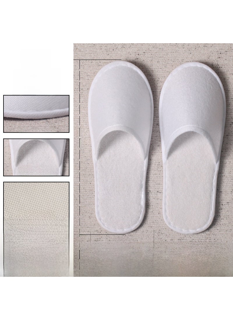 Generic Luxury Disposable Slippers for Guest Lodging 4mm linen-(Special Price) white plush bag (non-woven white edge) 