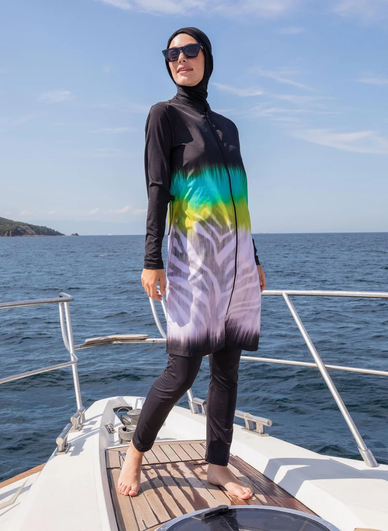 Mayo Bella by Modanisa Black - Beige - Burkini - Mayo Bella
