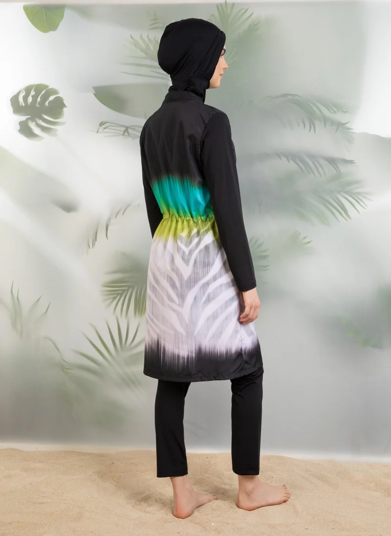 Mayo Bella by Modanisa Black - Beige - Burkini - Mayo Bella