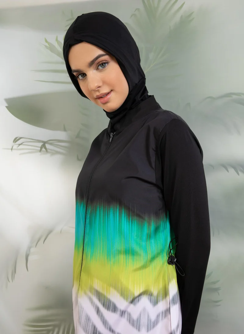 Mayo Bella by Modanisa Black - Beige - Burkini - Mayo Bella