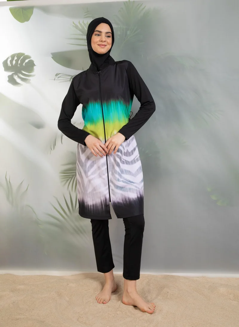 Mayo Bella by Modanisa Black - Beige - Burkini - Mayo Bella