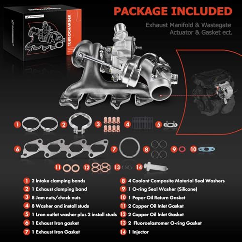 A-Premium Turbocharger with Installation Kits & Turbo Oil Feed Line Compatible with Chevy & Buick Models - Cruze 2011-2015, Cruze Limited 2016, Sonic 2012-2020, Encore, Trax 2013-2021 - # 55565353 - Image 2