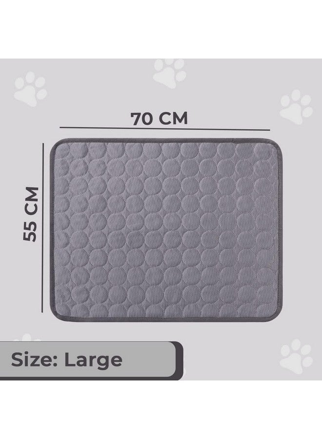 Homestic Rectangular Dog & Cat Bed|Premium Cool Ice Silk With Polyester With Bottom Mesh|Multi-Utility Self-Cooling Pad For Dog & Cat|Light-Weight & Durable Dog Bed|Zqcj001Dg-Xl|Dark Grey - Image 2